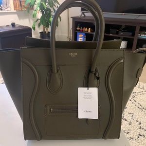 Celine Smooth Leather Mini Luggage (Khaki)